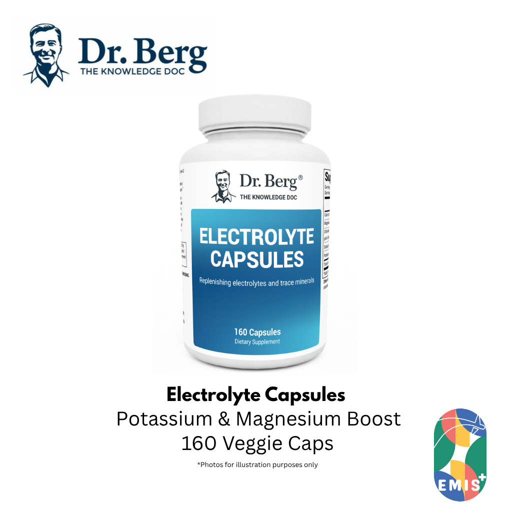 Dr Berg Electrolyte Capsules: Potassium & Magnesium Boost - 160 Veggie Caps — buy online at EMIS+ Singapore