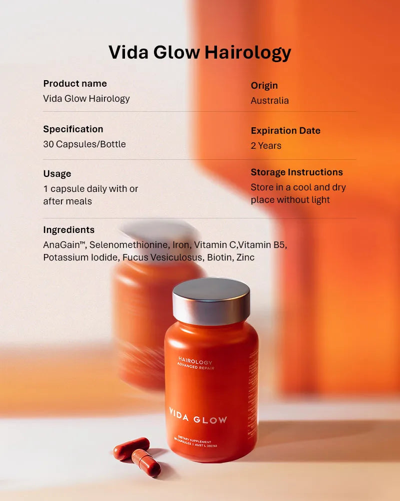 Vida Glow Hairology - 30 Capsules for Thicker, Healthier Hair