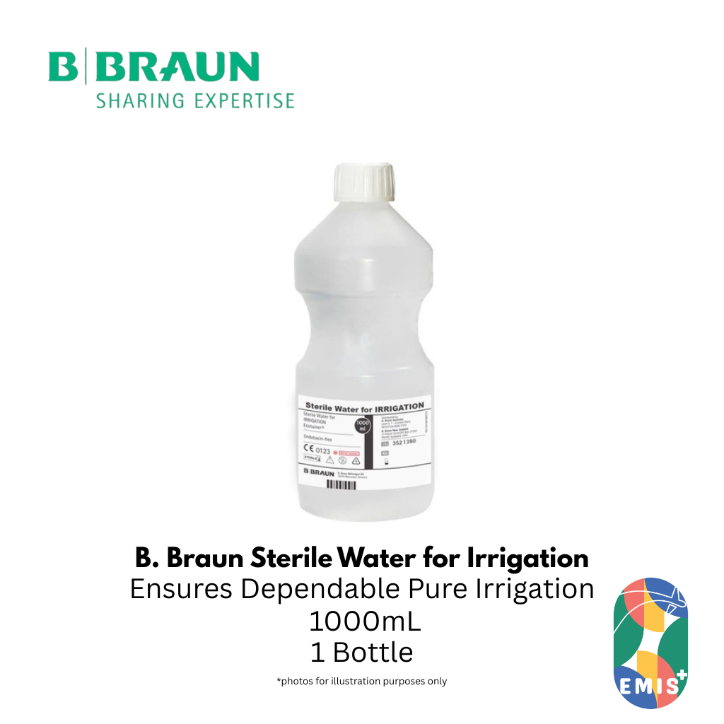 Bbraun Sterile Water for Irrigation 1000ml Ready to Use Solution in Durable PIC Containers product image 2 – EMIS+ Singapore