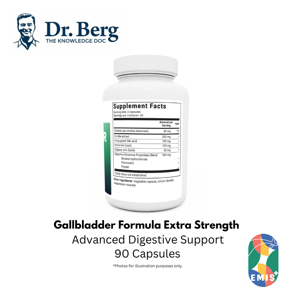 Dr Berg Gallbladder Formula Extra Strength: Advanced Digestive Support with Ox Bile & Enzymes - 90 Caps