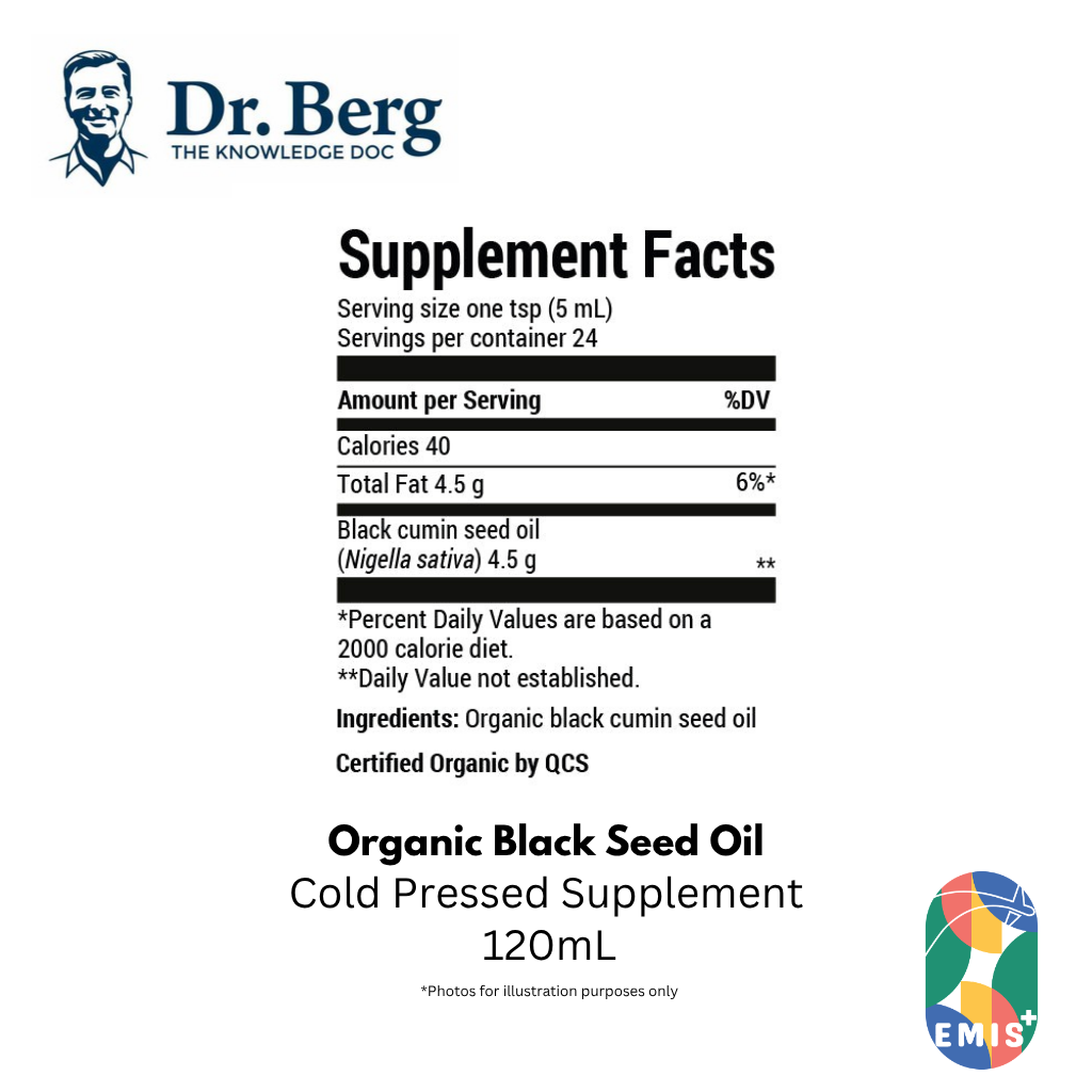 Dr Berg Organic Black Seed Oil 4 fl oz Nigella Sativa Cold Pressed Supplement – product image 4 | EMIS+ Singapore