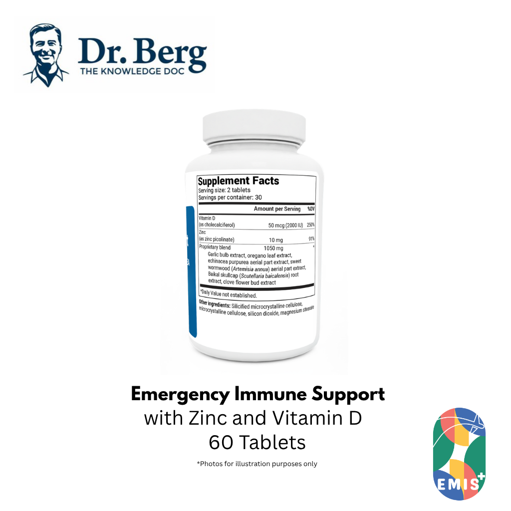 Dr Berg Emergency Immune Support with Zinc and Vitamin D 60 Tablets – product image 3 | EMIS+ Singapore
