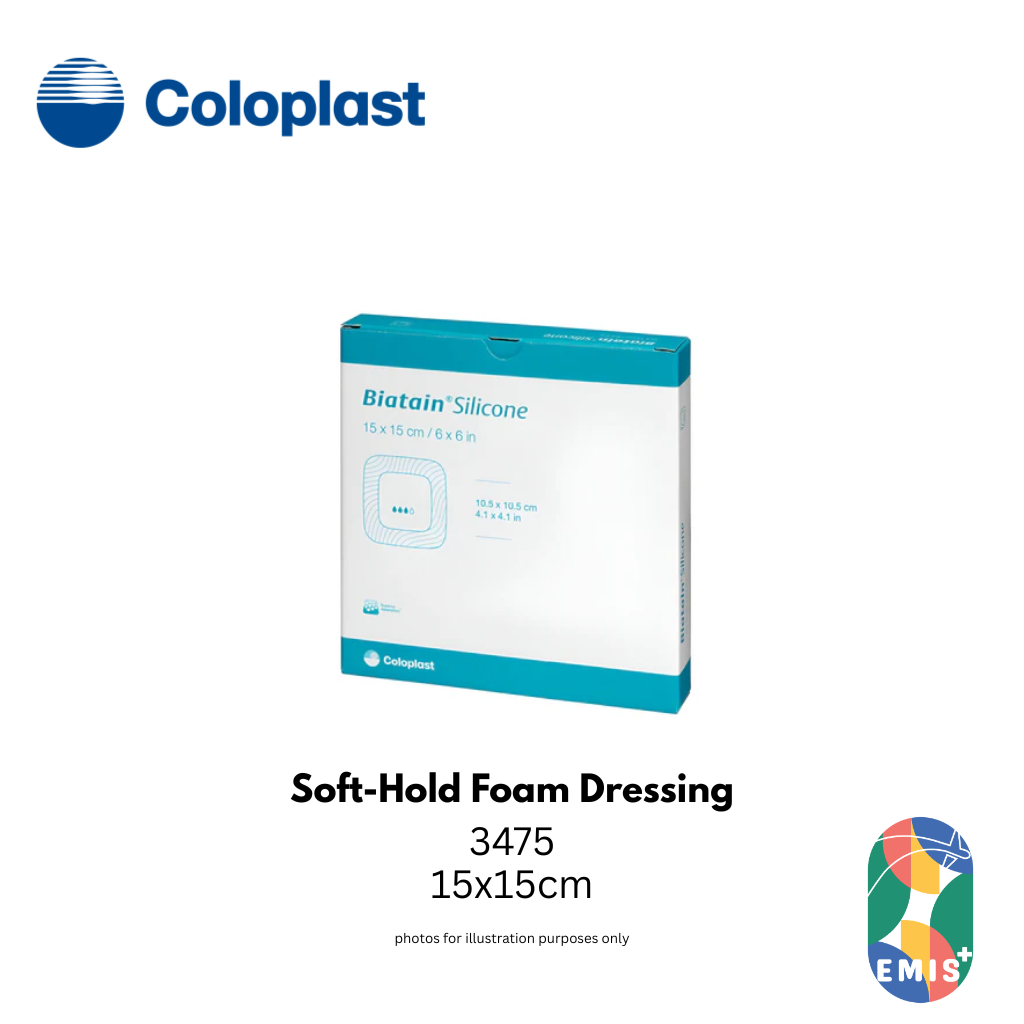 Coloplast Biatain Soft-Hold Foam Dressing 15x15cm – Buy in Singapore | EMIS+ Medical Supplies