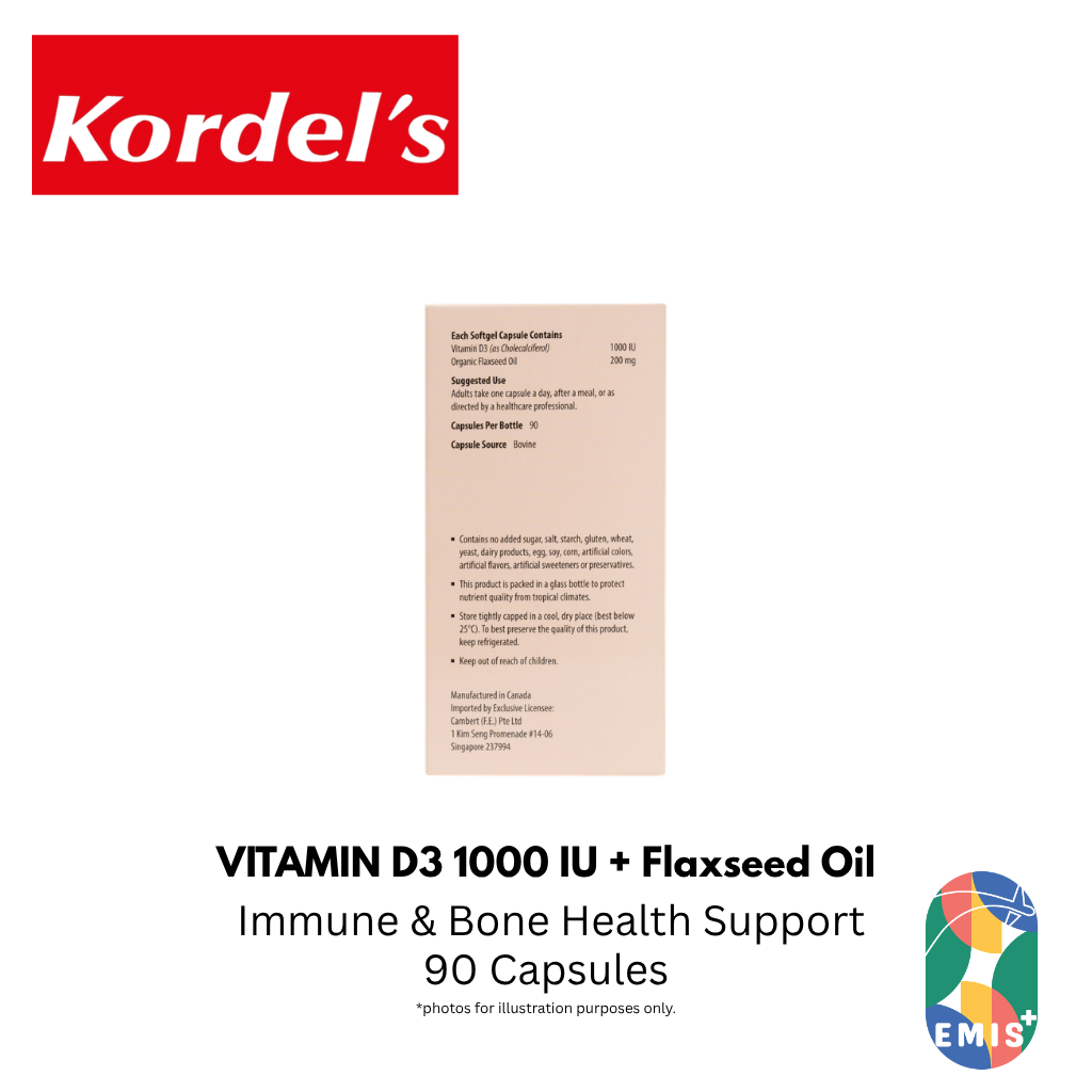 KORDEL'S VITAMIN D3 1000 IU WITH FLAXSEED OIL — product image 5, EMIS+ Singapore medical supplies