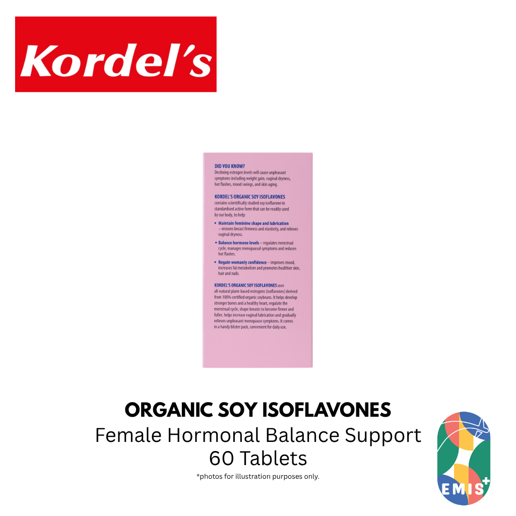 KORDEL’S ORGANIC SOY ISOFLAVONES – product detail view 6 | EMIS+ Singapore medical supplies