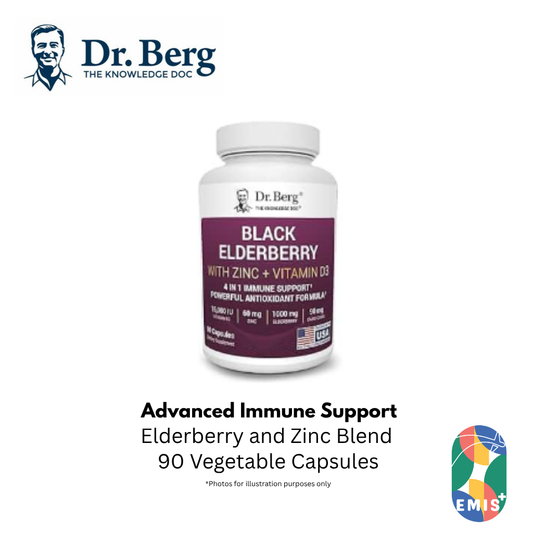 Dr Berg Advanced Immune Support 1000 mg Black Elderberry with Vitamin D3 and Zinc 90 Vegetable Capsules — buy online at EMIS+ Singapore