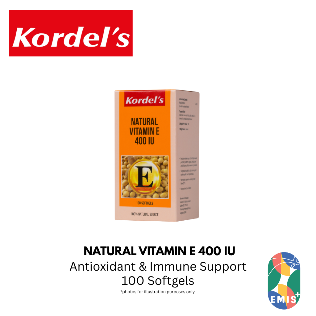 KORDEL’S NATURAL VITAMIN E 400 IU – product detail view 3 | EMIS+ Singapore medical supplies