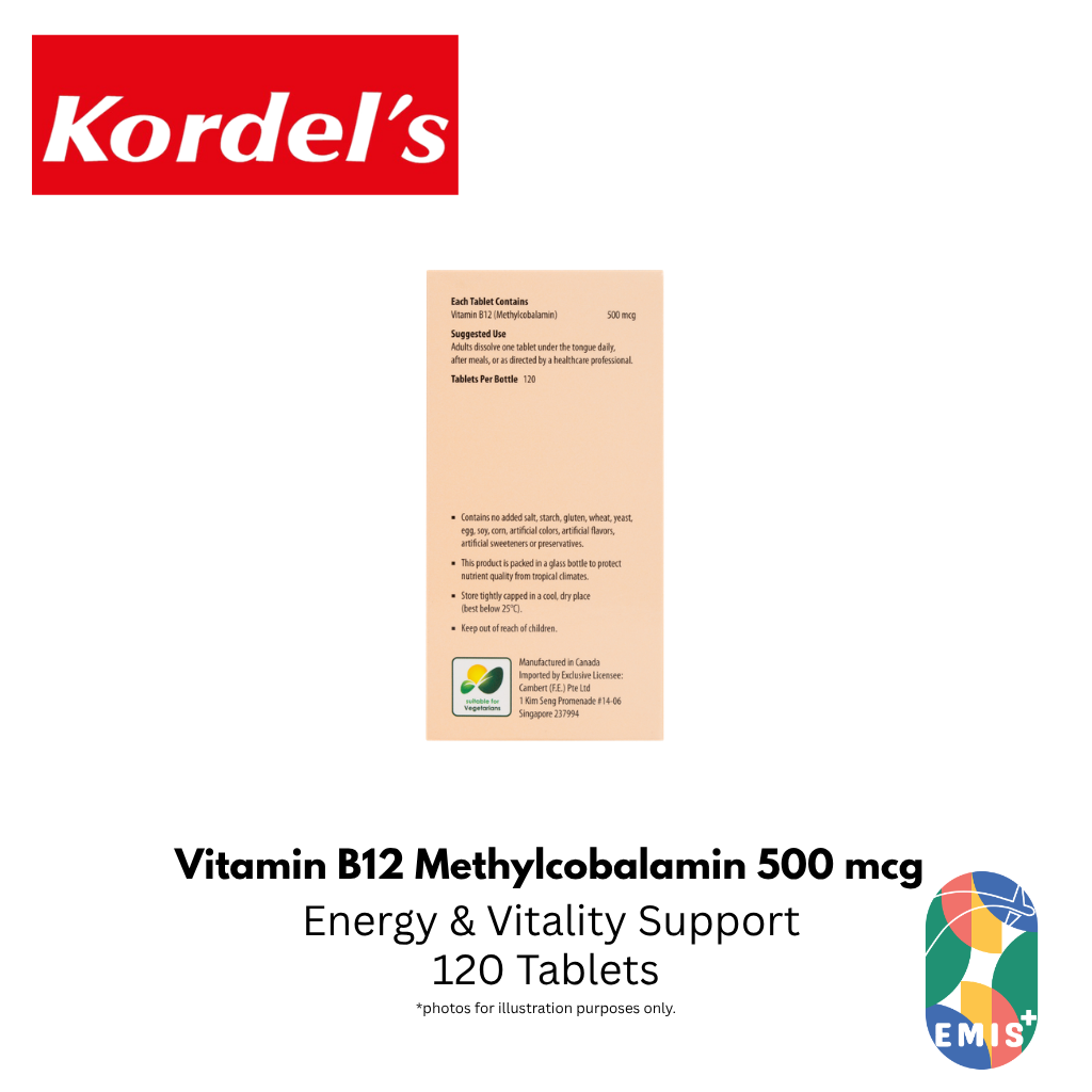 KORDEL'S VITAMIN B12 METHYLCOBALAMIN 500 mcg — product image 5, EMIS+ Singapore medical supplies
