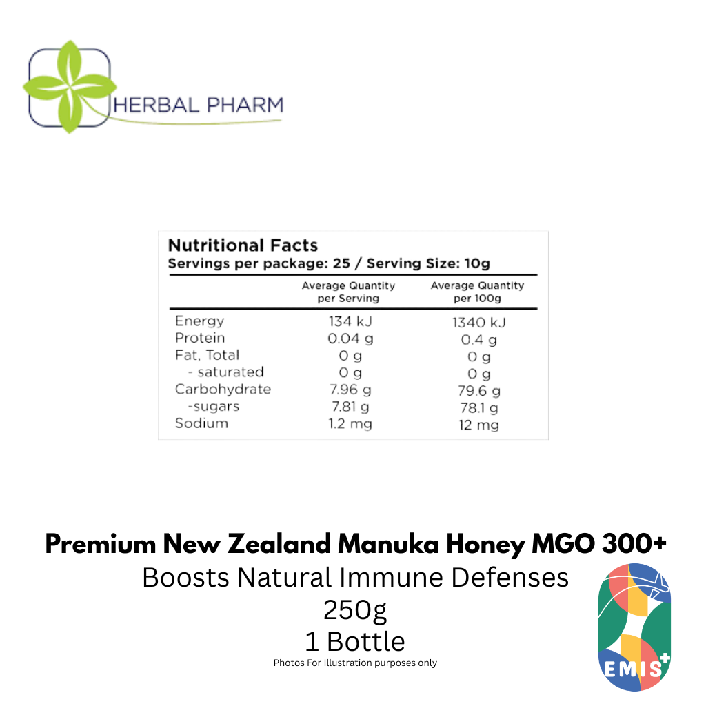 Herbal Pharm Manuka Honey MGO 300+ - Daily Wellness & Immune Support, 250g product image 4 – EMIS+ Singapore