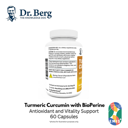 Dr. Berg Turmeric Curcumin with BioPerine - Maximum Absorption 60 Capsules – Buy in Singapore | EMIS+ Medical Supplies