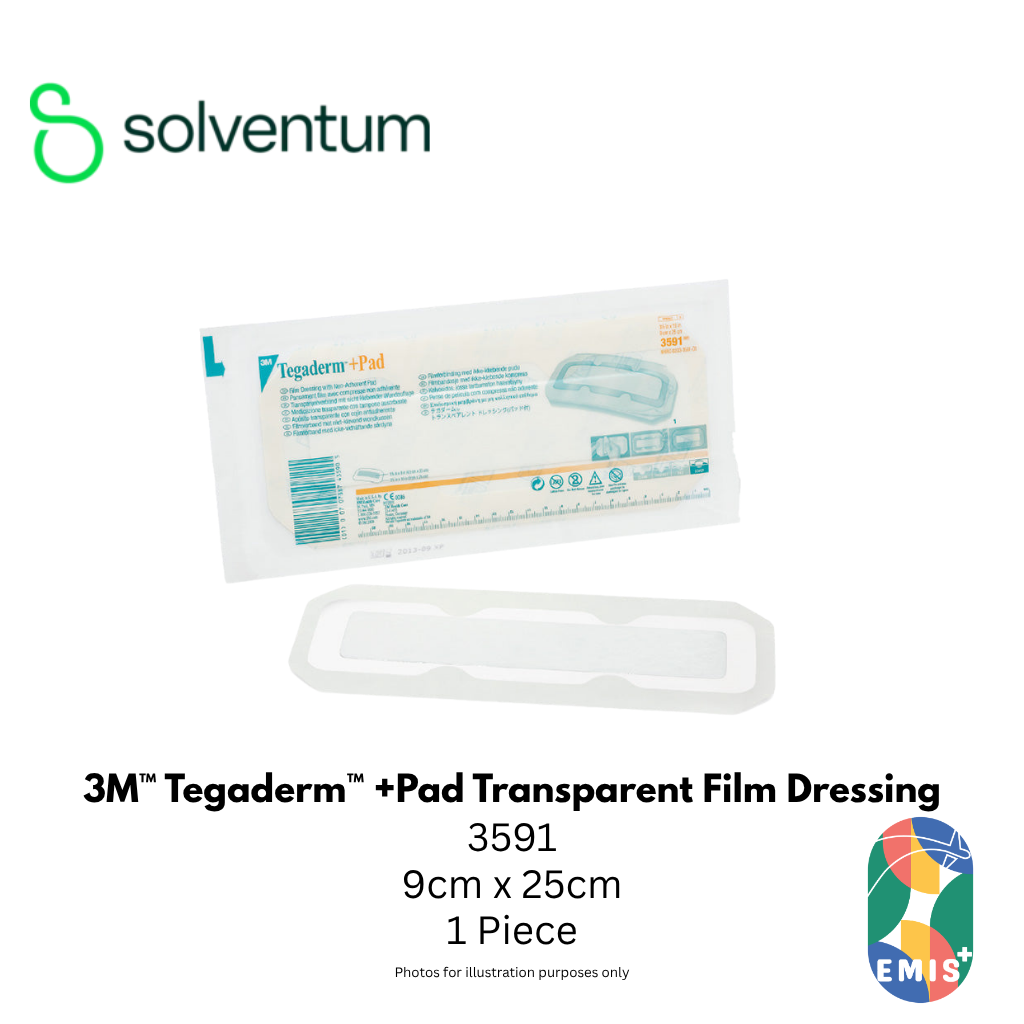 3M 3591 Tegaderm +Pad Transparent Dressing 9cm x 25cm - view 1