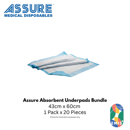 Bundle of 3 Assure Underpads 43cm x 60cm 4 Ply 20s per Pack (image 2)