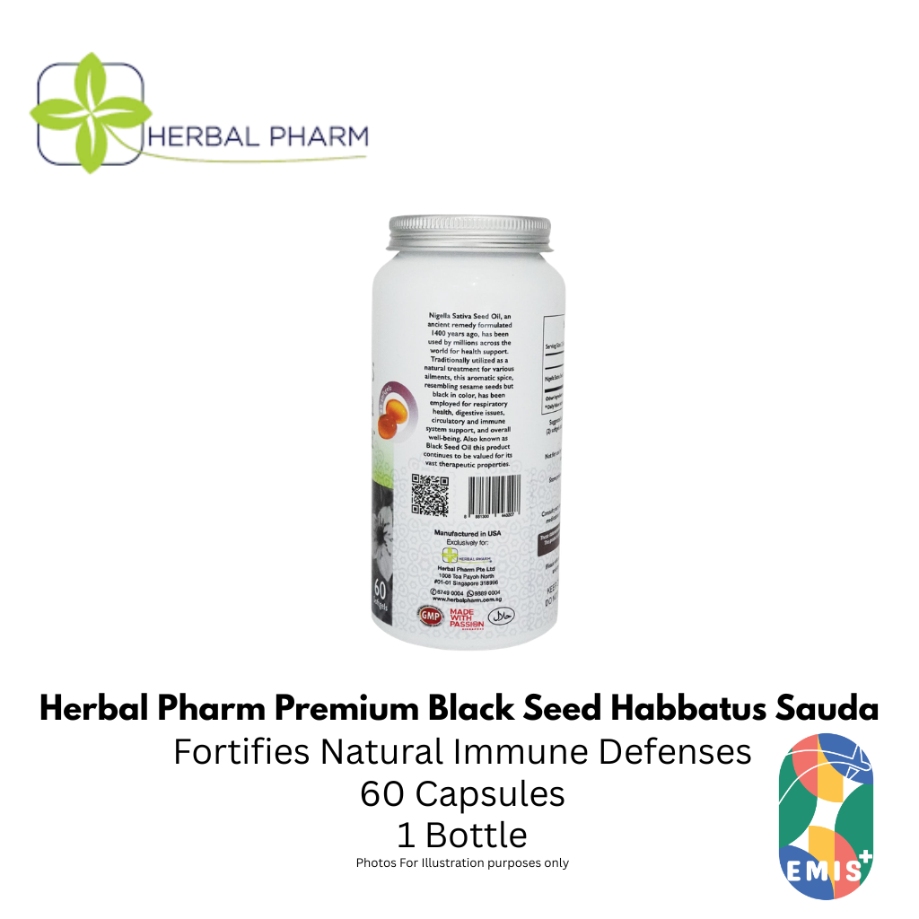 Herbal Pharm: Premium Black Seed (Nigella Sativa) 60 Softgels for Immune & Wellness product image 2 – EMIS+ Singapore
