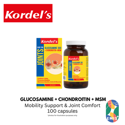 KORDEL’S GLUCOSAMINE 300 + CHONDROITIN + MSM | EMIS+ Singapore medical supplies