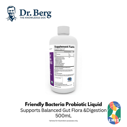 Dr. Berg Friendly Bacteria Probiotic Liquid: 12 Strains for Optimal Gut Health - 16.3 fl oz