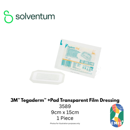 3M 3589 Tegaderm +Pad Transparent Dressing 9cm x 15cm - view 1