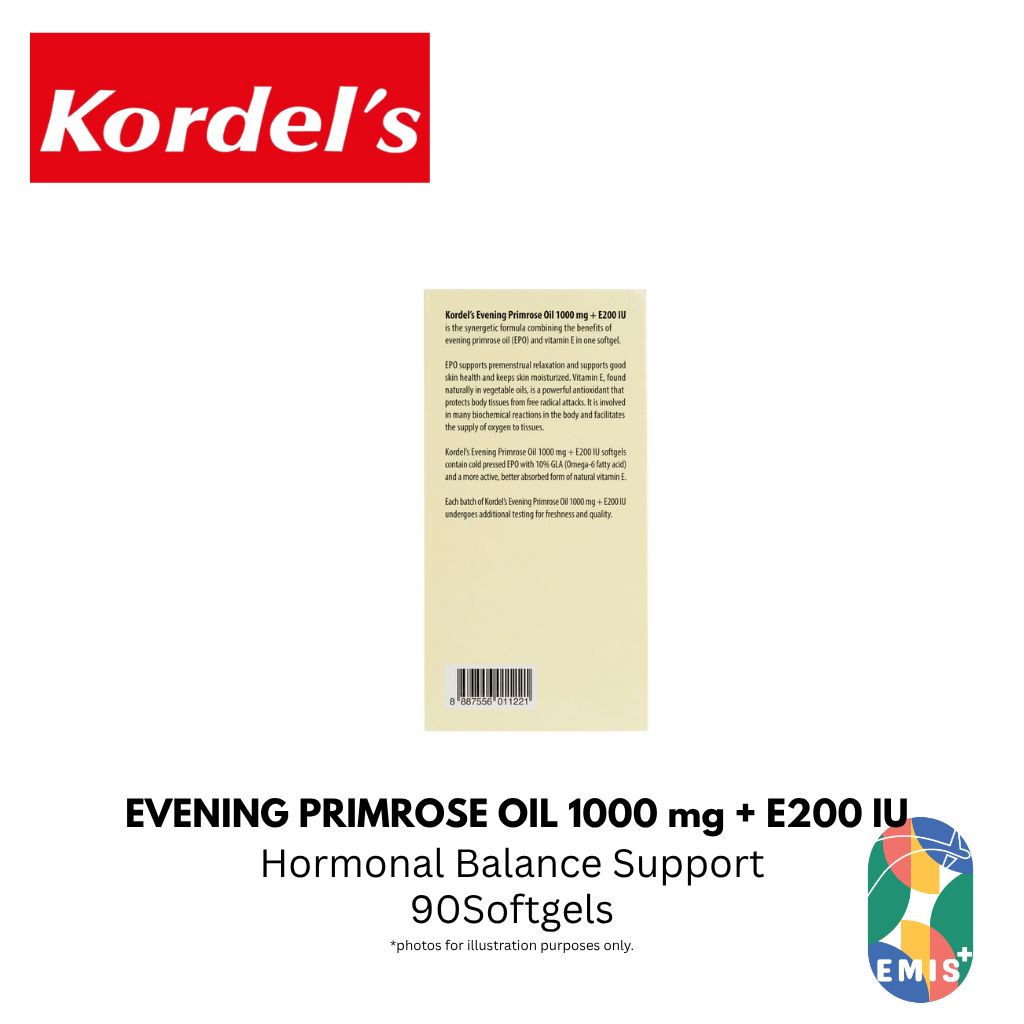KORDEL’S EVENING PRIMROSE OIL 1000 mg + E200 IU – product image 6 | EMIS+ Singapore