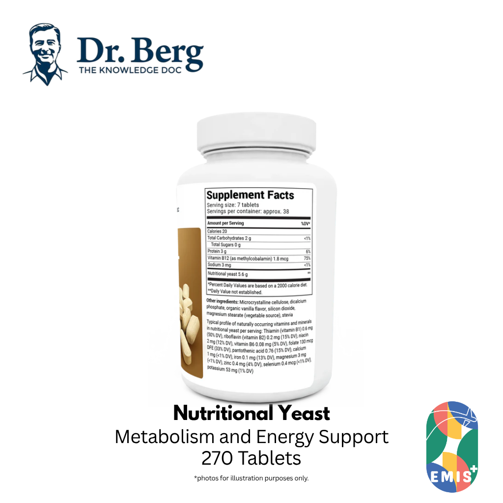 Dr. Berg Nutritional Yeast Tablets - Boost Energy & Keto Adaptation (270 Tablets) product image 2 – EMIS+ Singapore