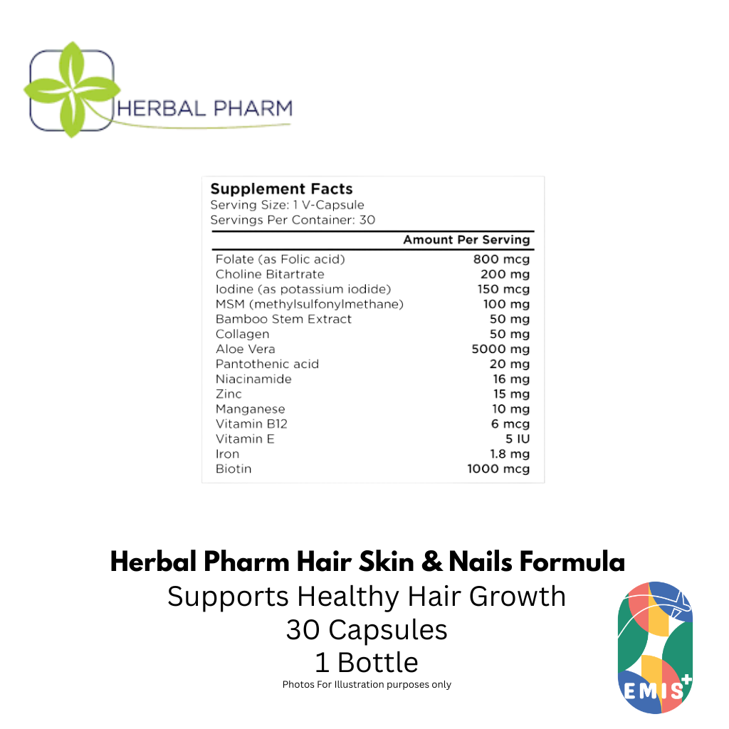 Herbal Pharm: Hair, Skin & Nails - Radiant Beauty from Within (30 V-Capsules) product image 3 – EMIS+ Singapore