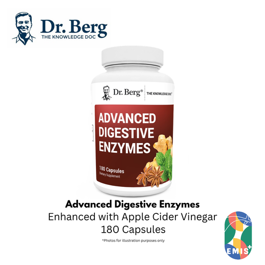 Dr. Berg Advanced Digestive Enzymes - 180 Capsules with Apple Cider Vinegar & Pancreatin for Optimal Digestion — buy online at EMIS+ Singapore