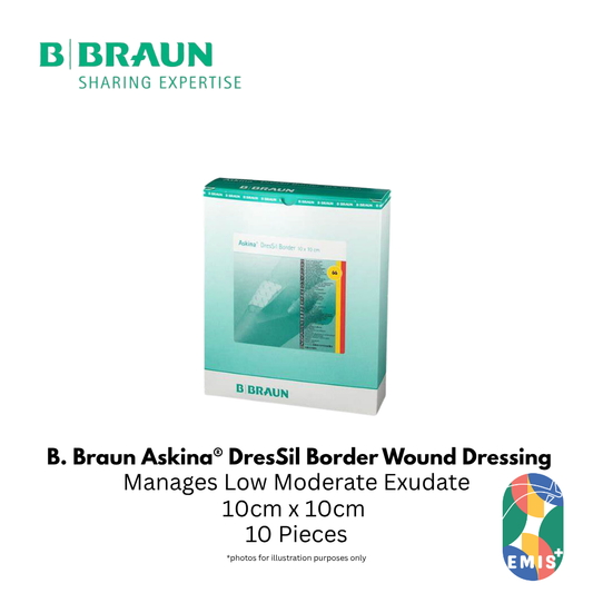 Bbraun Askina DresSil Border 10 x 10cm Silicone Foam Dressing for Exuding Wounds Box of 10 - view 1