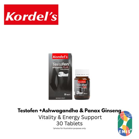KORDEL’S TESTOFEN® PLUS ASHWAGANDHA AND PANAX GINSENG – Vitamins & Supplements available at EMIS+ Singapore