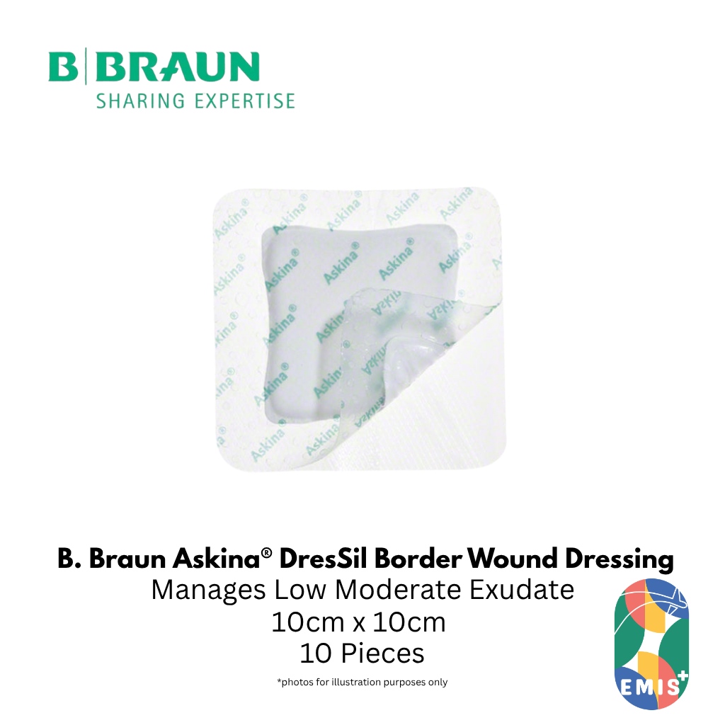 Bbraun Askina DresSil Border 10 x 10cm Silicone Foam Dressing for Exuding Wounds Box of 10 - view 2