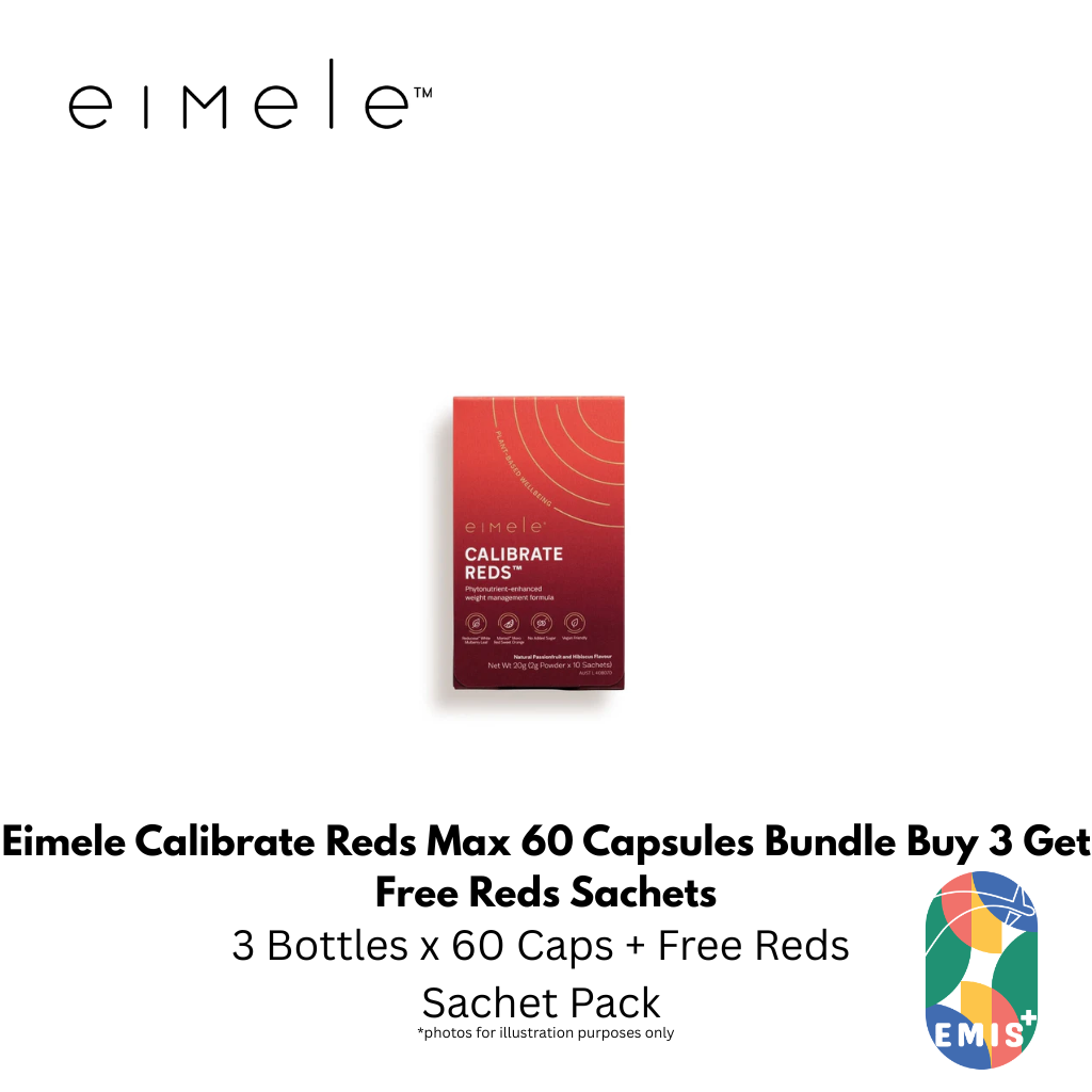 Eimele Calibrate Reds Max 60 Capsules Bundle Buy 3 Get Free Reds Sachets