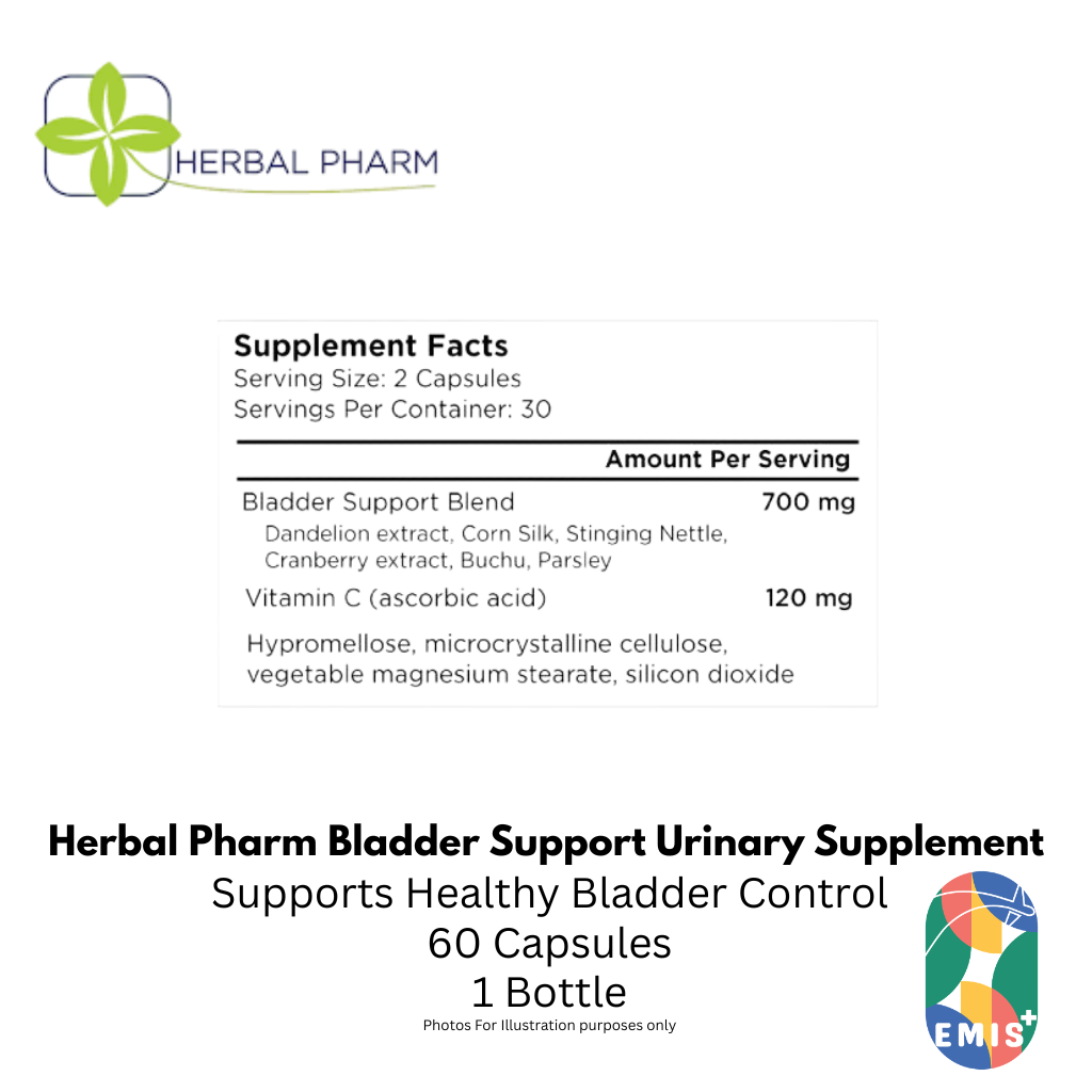 Herbal Pharm Bladder Support 60 V Capsules Urinary Tract and Bladder Health Supplement | Singapore | EMIS+
