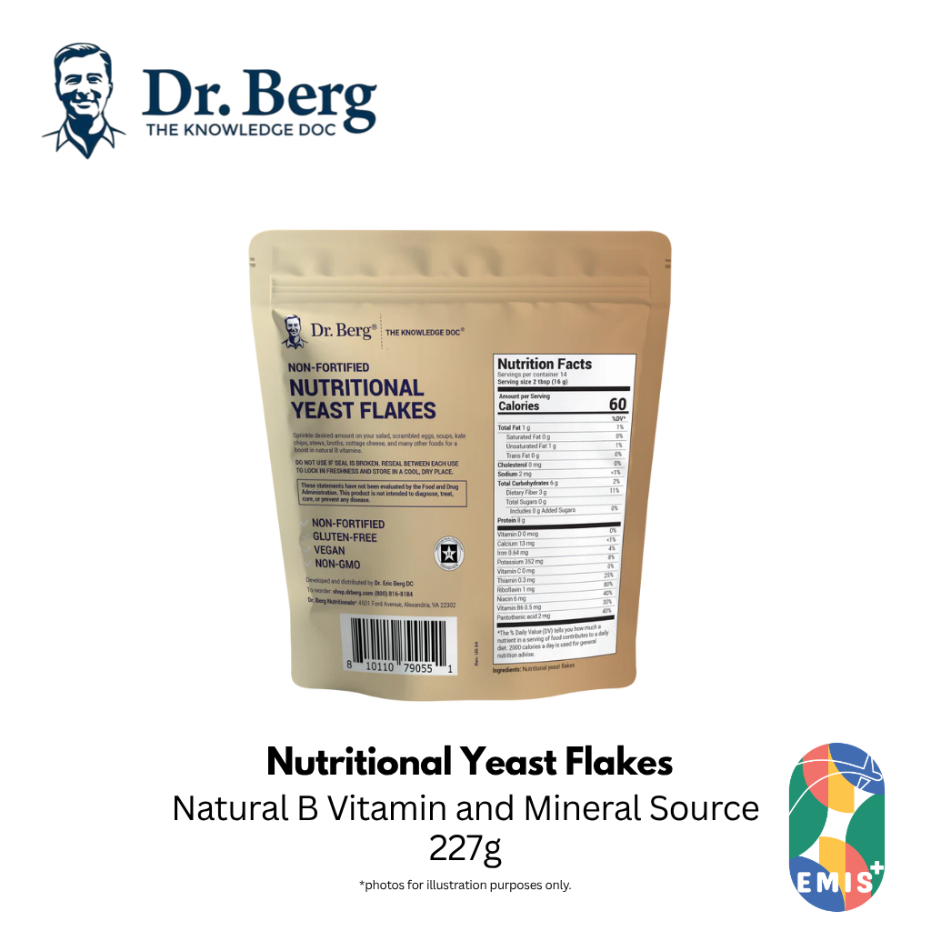 Dr. Berg Nutritional Yeast Flakes: Boost Your Health with Gluten-Free, Vegan Superfood (8  | Singapore | EMIS+