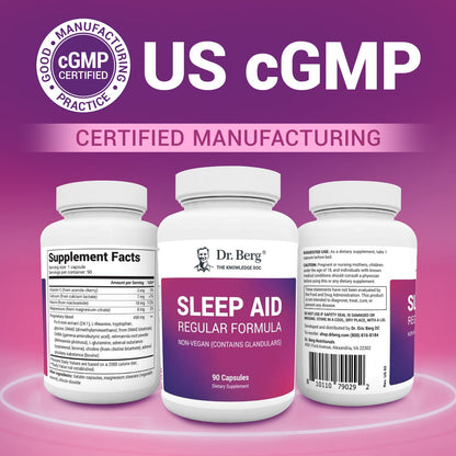 Dr. Berg Sleep Aid Regular Formula - Achieve Restful Nights with 90 Capsules