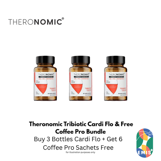 Bundle Sales Theronomic Tribiotic Cardi Flo Buy 3 Bottles Get Coffee Pro 6 Sachets Free | EMIS+ Singapore medical supplies