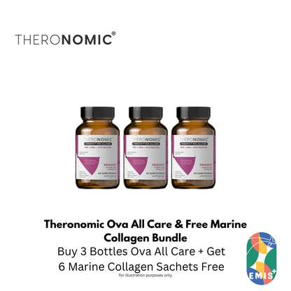 Bundle Sales Theronomic Ova All Care 60 Capsules Buy 3 Bottles Get Marine Collagen 6 Sachets Free | EMIS+ Singapore medical supplies