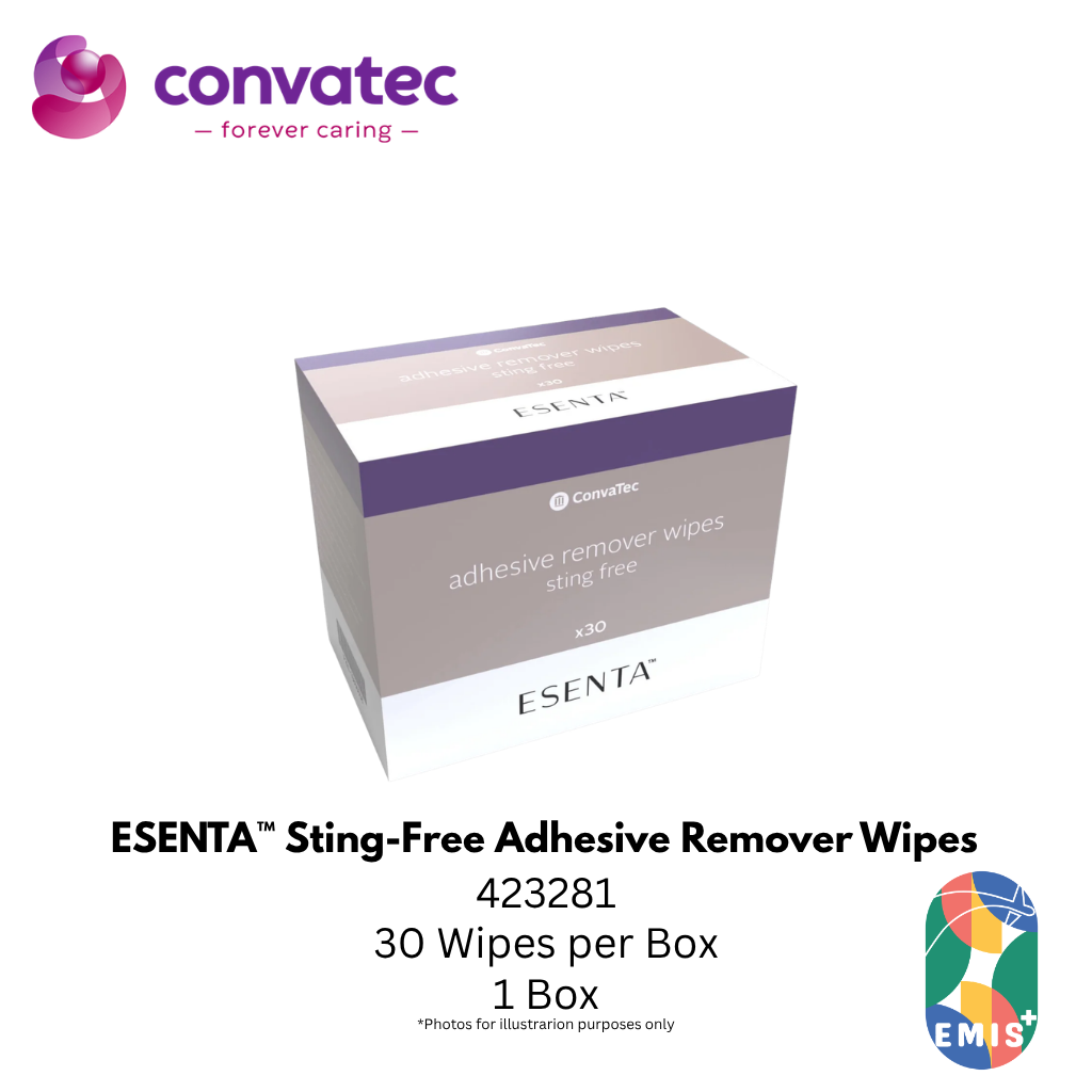 ConvaTec ESENTA Adhesive Remover Wipes for Around Stomas and Wounds, Sting Free 30'S | Singapore | EMIS+