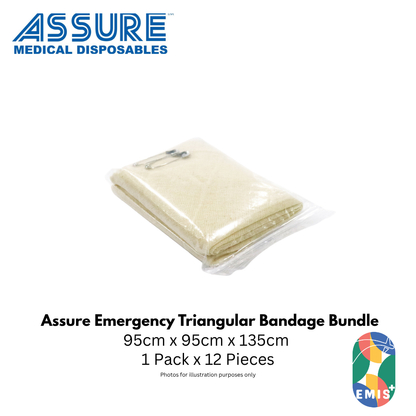 Bundle of 12 Assure Triangular Bandage 95cm x 95cm x 135cm Mesh 48x48 (image 2)