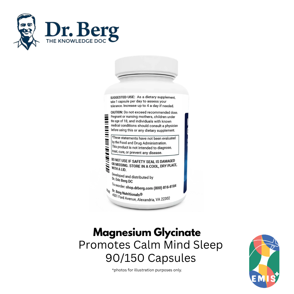 Dr. Berg Magnesium Glycinate Supplement for Relaxation & Sleep Support
