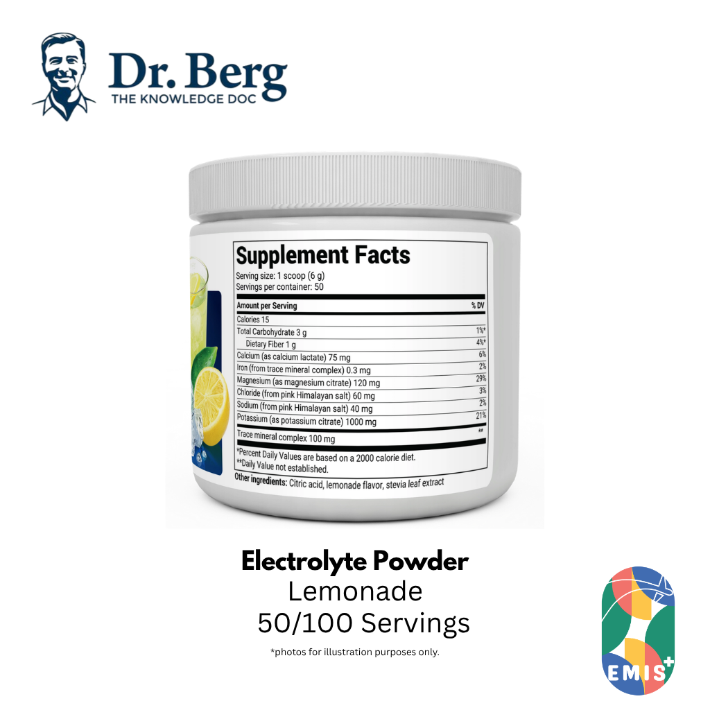 Dr. Berg Electrolyte Powder with 1000 mg of Potassium and Magnesium - Ultimate Hydration Support