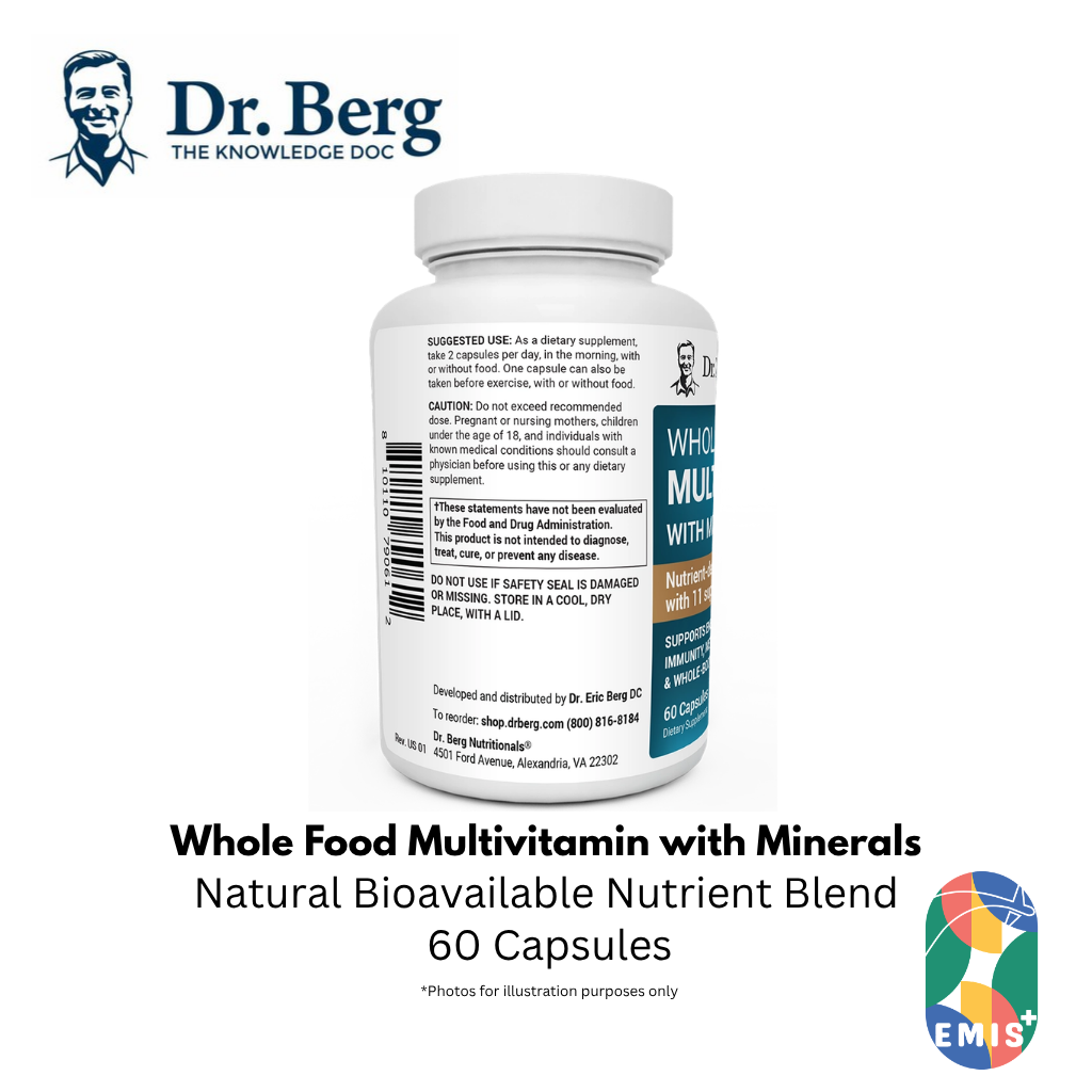 Dr Berg Whole Food Multivitamin with Minerals 60 Capsules for Optimal Health – Buy in Singapore | EMIS+ Medical Supplies
