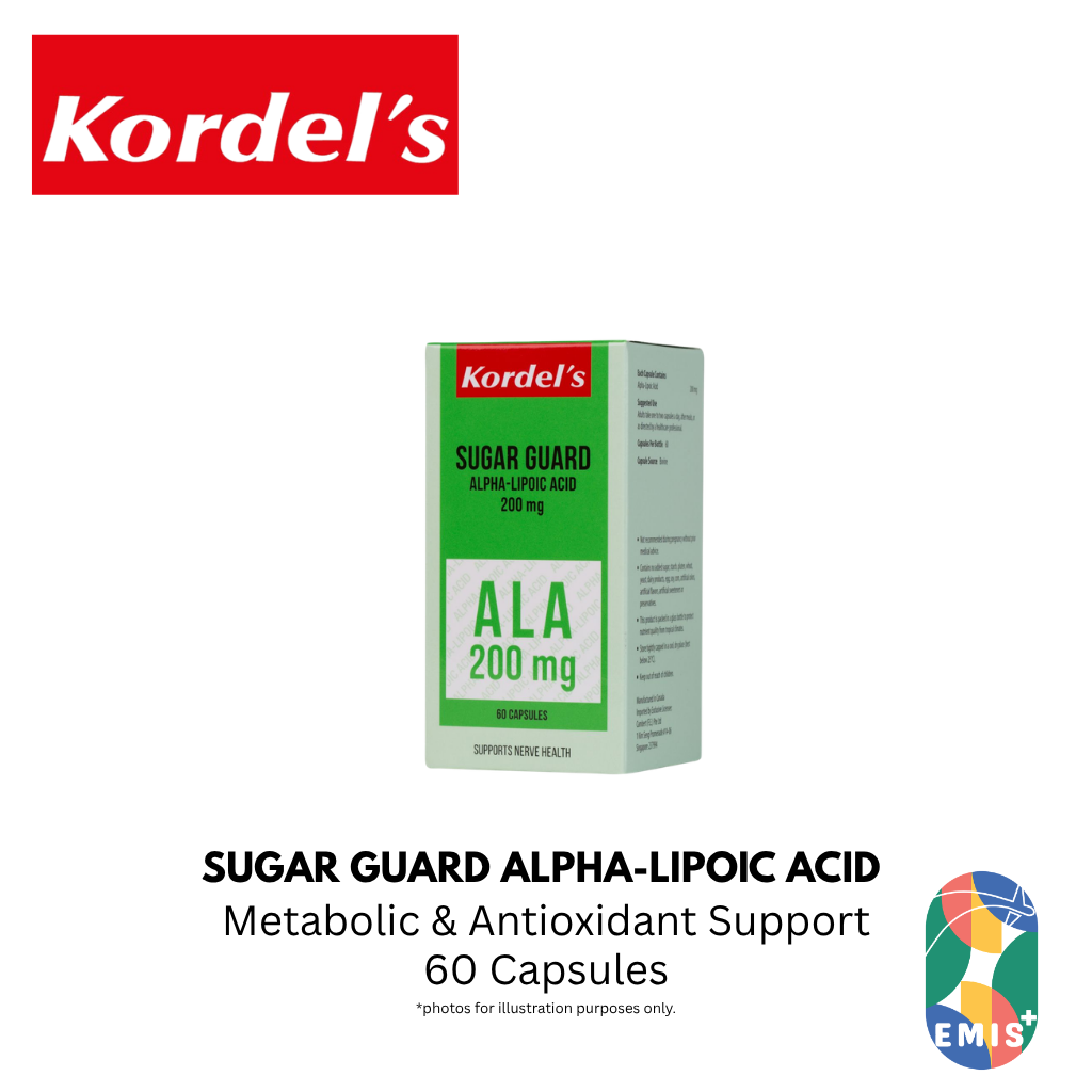 KORDEL’S SUGAR GUARD ALPHA-LIPOIC ACID 200 mg – product detail view 2 | EMIS+ Singapore medical supplies