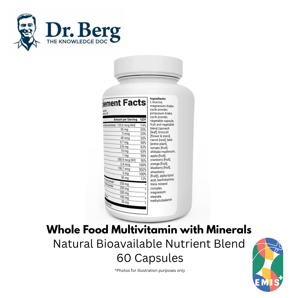 Dr Berg Whole Food Multivitamin with Minerals 60 Capsules for Optimal Health – Buy in Singapore | EMIS+ Medical Supplies