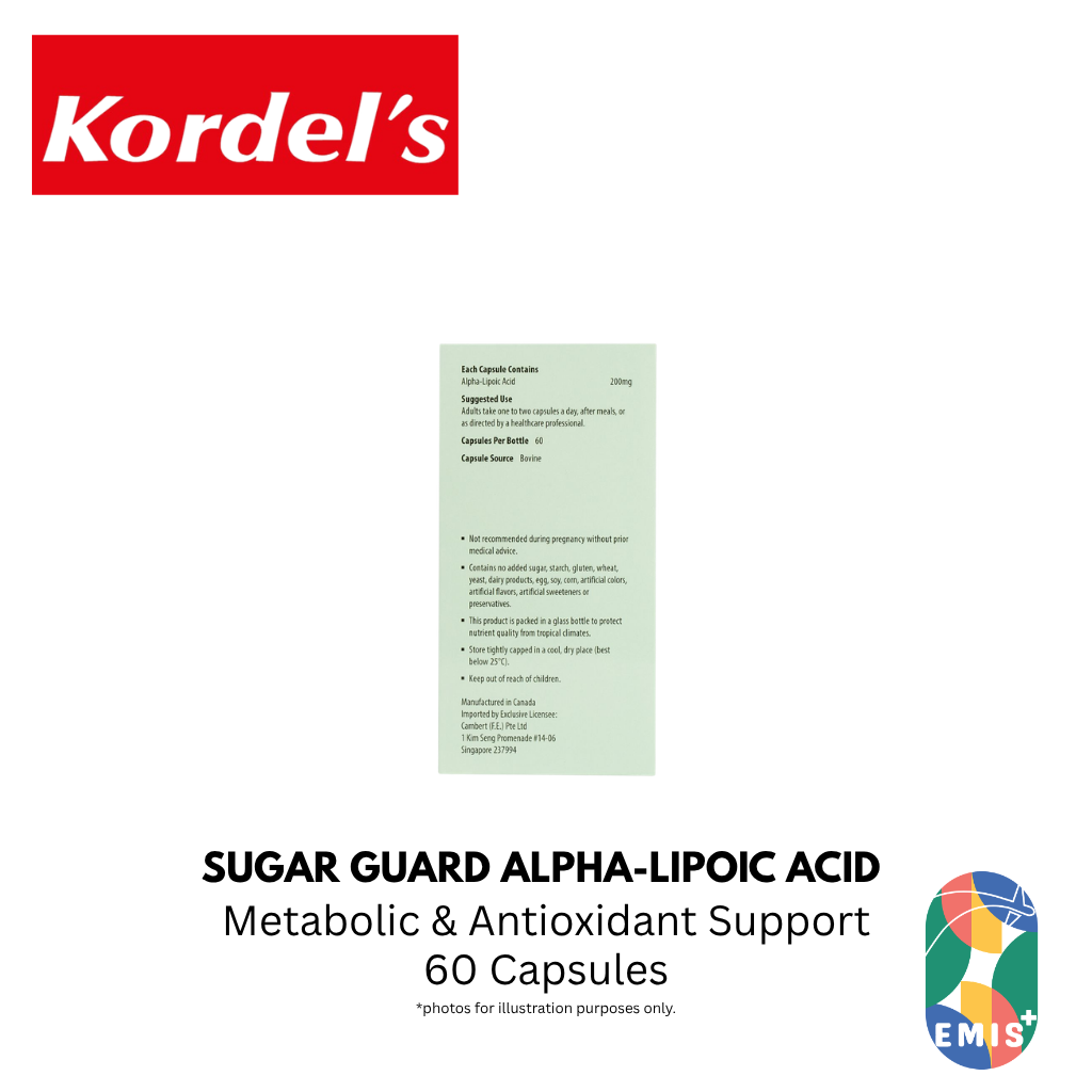 KORDEL’S SUGAR GUARD ALPHA-LIPOIC ACID 200 mg – product detail view 6 | EMIS+ Singapore medical supplies