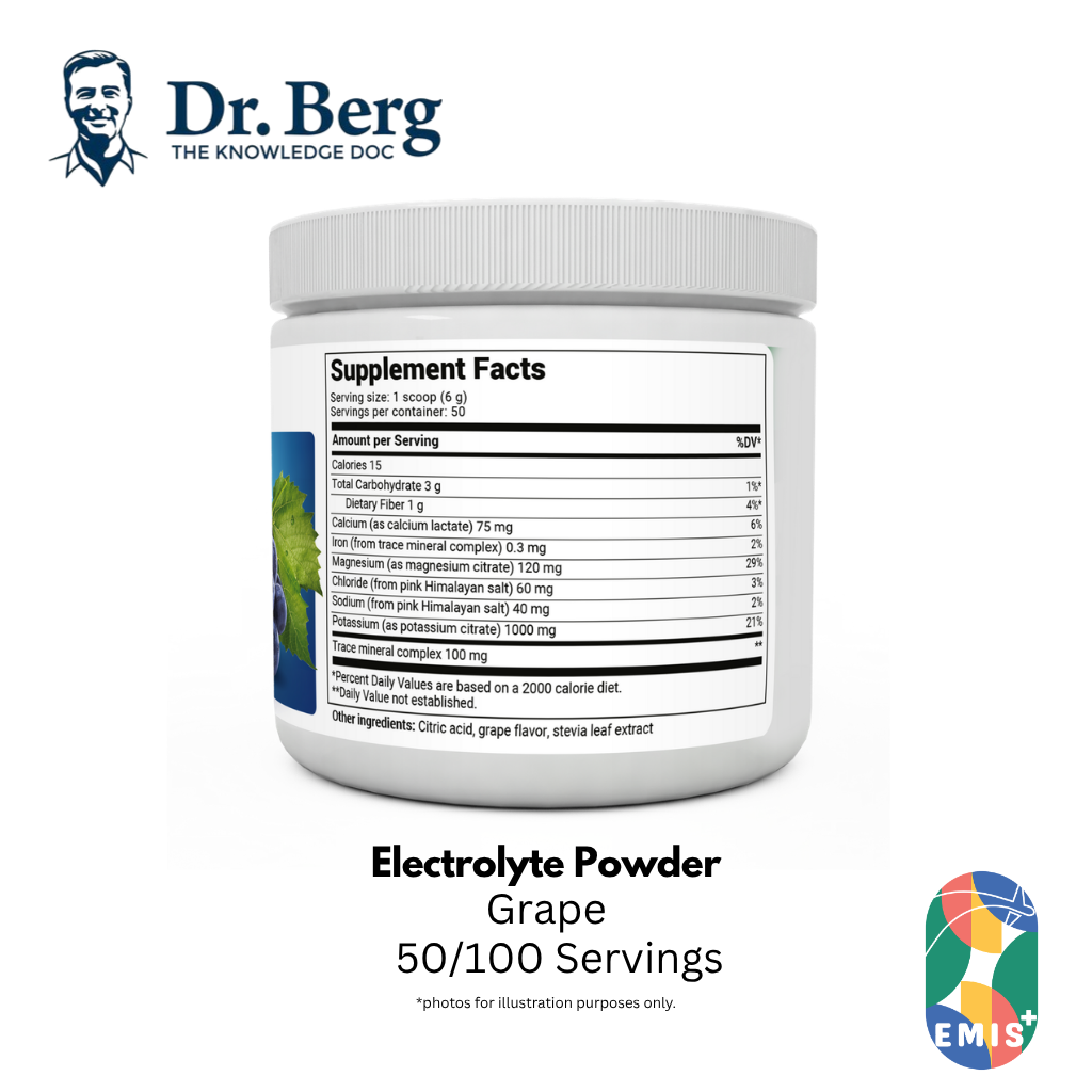 Dr. Berg Electrolyte Powder with 1000 mg of Potassium and Magnesium - Ultimate Hydration Support