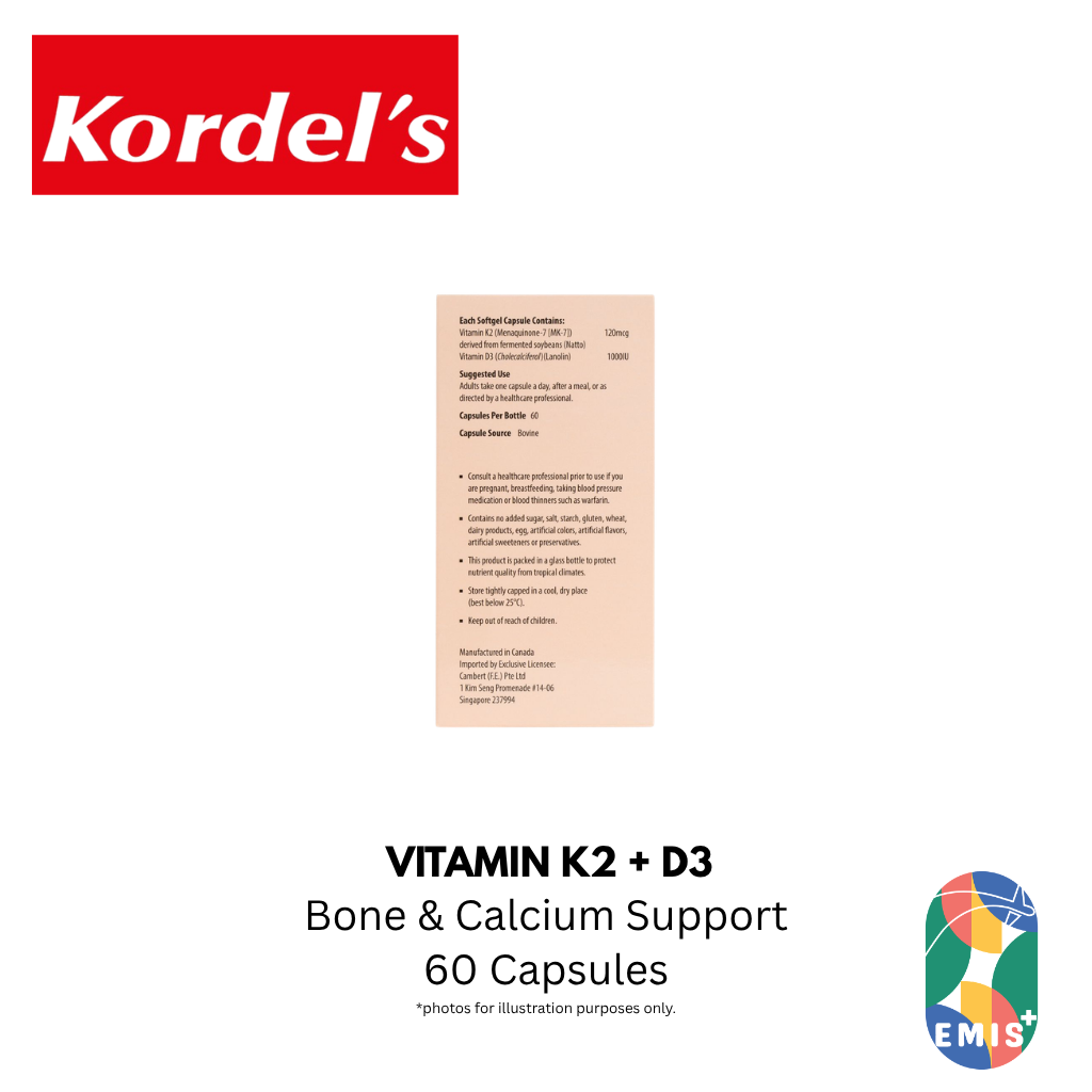 KORDEL’S VITAMIN K2 + D3 – product detail view 6 | EMIS+ Singapore medical supplies