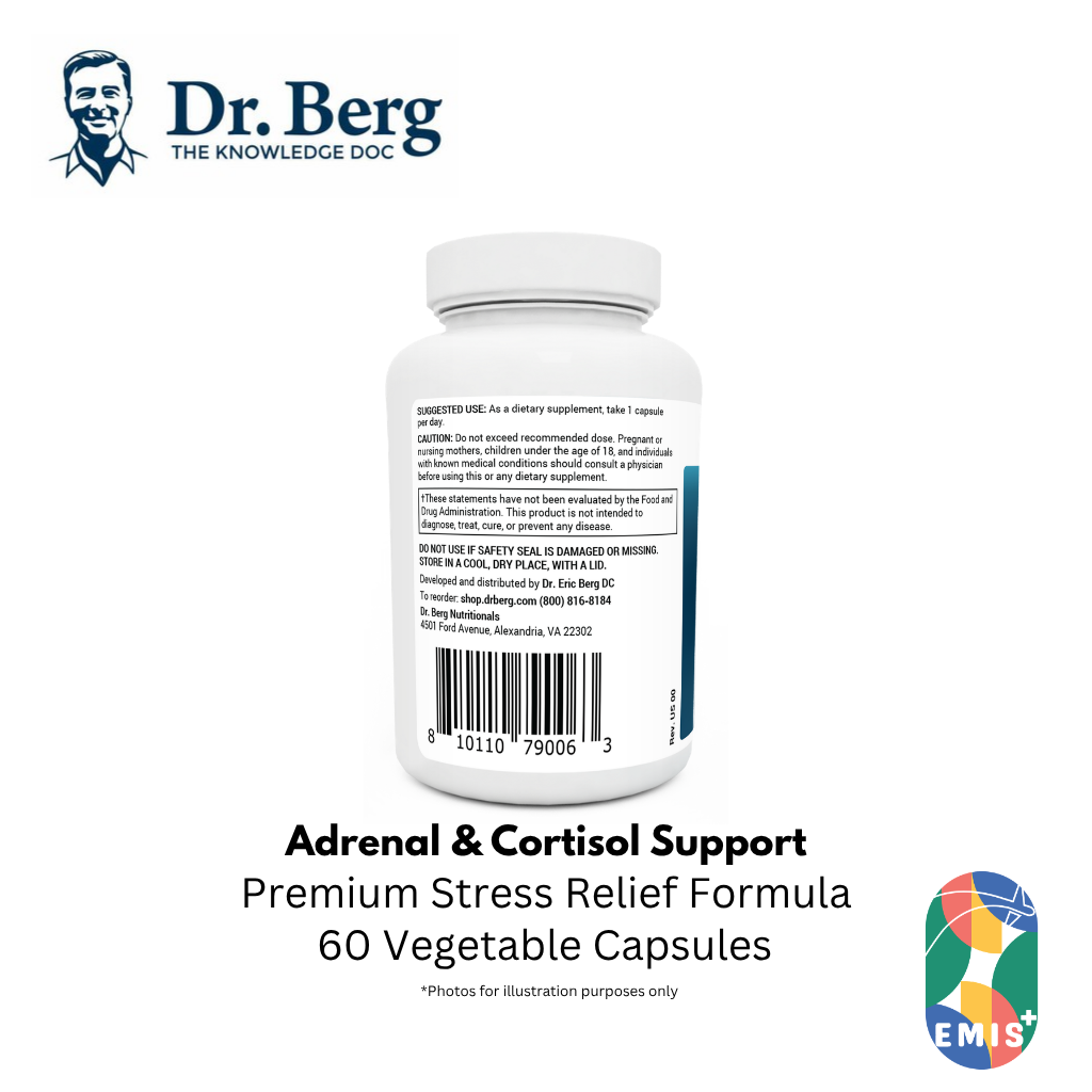 Dr. Berg Adrenal & Cortisol Support - Premium Stress Relief Formula