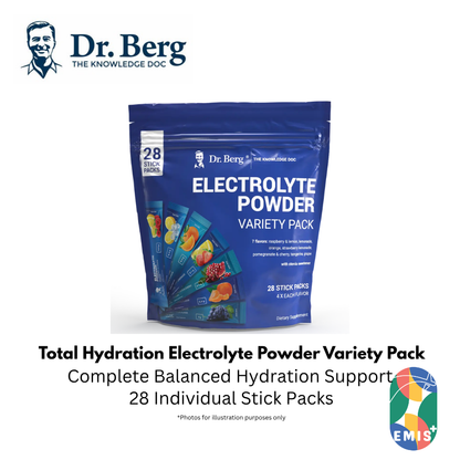 Dr. Berg Total Hydration Electrolyte Powder Variety Pack - 28 Stick Packs (Boost Energy &  | Singapore | EMIS+
