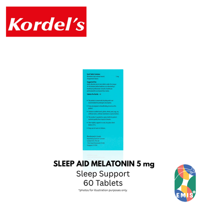 KORDEL’S SLEEP AID MELATONIN 5 mg – product detail view 5 | EMIS+ Singapore medical supplies