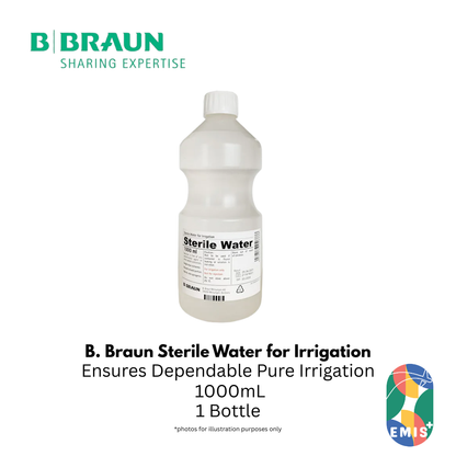 Bbraun Sterile Water for Irrigation 1000ml Ready to Use Solution in Durable PIC Containers – buy online from EMIS+ Singapore medical supplies