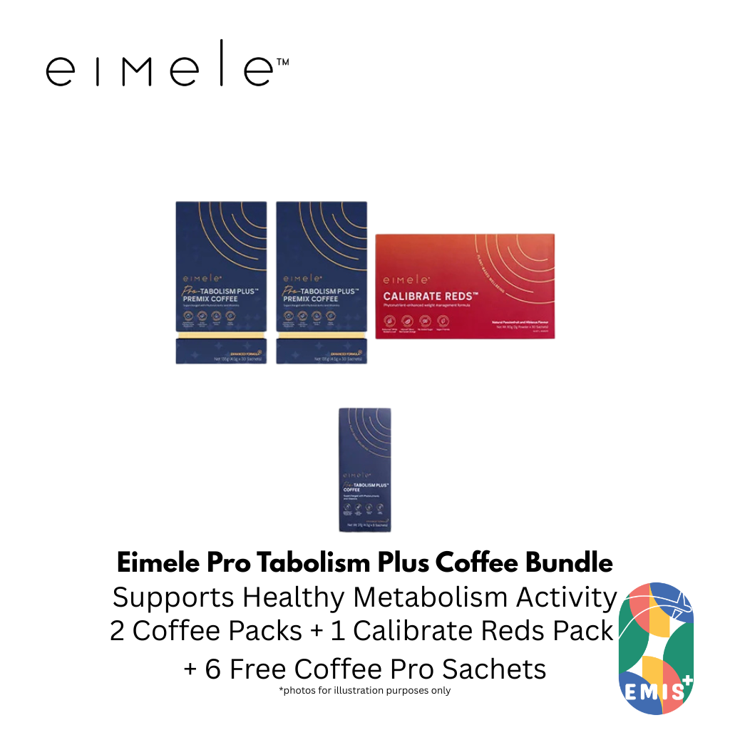 Eimele Pro Tabolism Plus Coffee Bundle with Calibrate Reds and Free Coffee Pro Sachets — buy online at EMIS+ Singapore