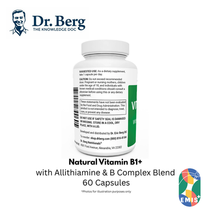 Dr. Berg Natural Vitamin B1+ with Allithiamine & B Complex Blend - 60 Capsules – Buy in Singapore | EMIS+ Medical Supplies