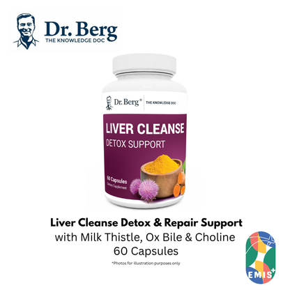 Dr. Berg Liver Cleanse Detox & Repair with Milk Thistle, Ox Bile & Choline - 60 Capsules | Singapore | EMIS+